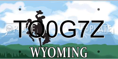 TQ0G7Z Wyoming License Plate