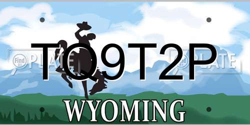 TQ9T2P Wyoming License Plate