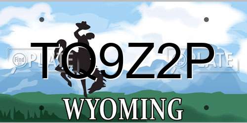 TQ9Z2P Wyoming License Plate