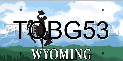 TQBG53 Wyoming License Plate