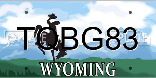TQBG83 Wyoming License Plate
