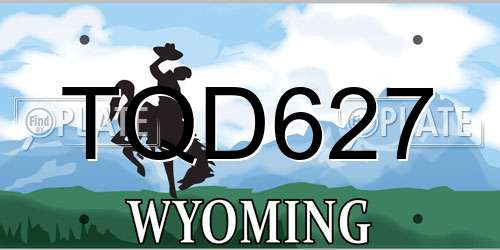 TQD627 Wyoming License Plate