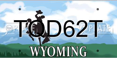 TQD62T Wyoming License Plate