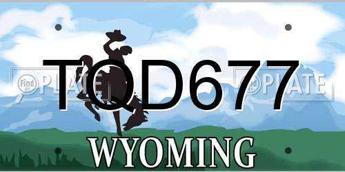 TQD677 Wyoming License Plate