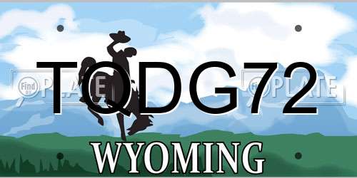TQDG72 Wyoming License Plate