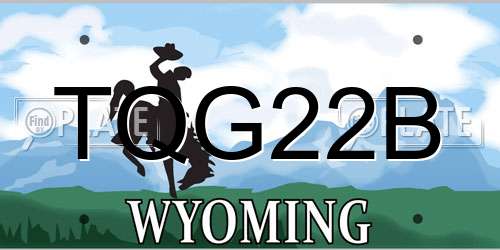 TQG22B Wyoming License Plate