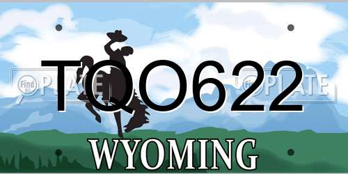 TQO622 Wyoming License Plate