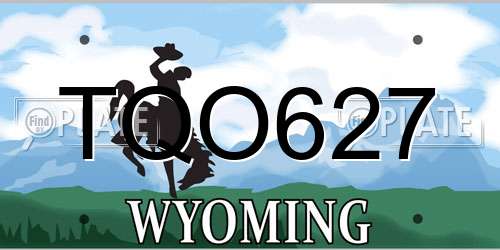 TQO627 Wyoming License Plate
