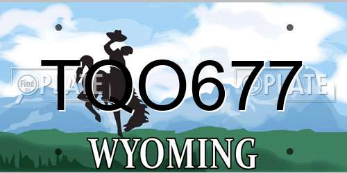TQO677 Wyoming License Plate