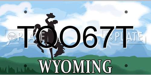 TQO67T Wyoming License Plate