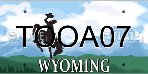 TQOA07 Wyoming License Plate