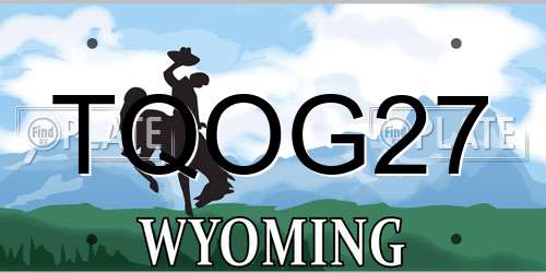 TQOG27 Wyoming License Plate
