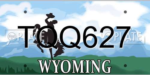 TQQ627 Wyoming License Plate