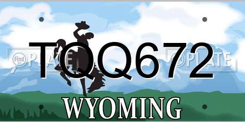 TQQ672 Wyoming License Plate