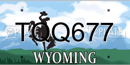 TQQ677 Wyoming License Plate