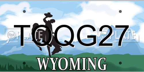 TQQG27 Wyoming License Plate