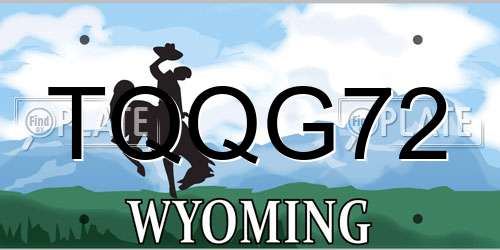 TQQG72 Wyoming License Plate