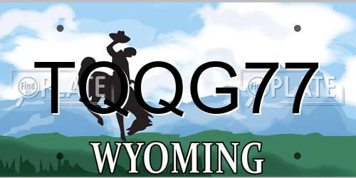 TQQG77 Wyoming License Plate
