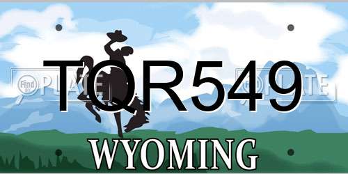 TQR549 Wyoming License Plate