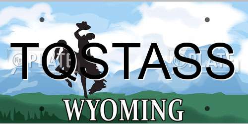 TQSTASS Wyoming License Plate