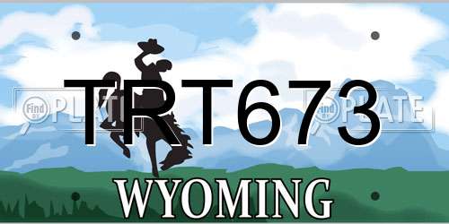 TRT673 Wyoming License Plate