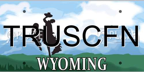 TRUSCFN Wyoming License Plate