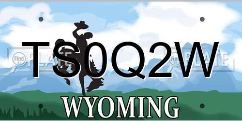 TS0Q2W Wyoming License Plate