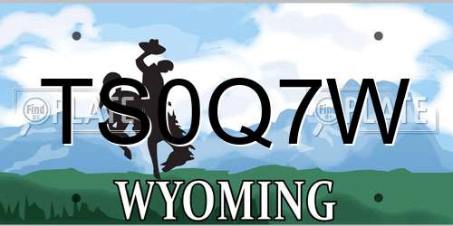 TS0Q7W Wyoming License Plate