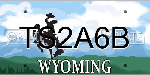 TS2A6B Wyoming License Plate