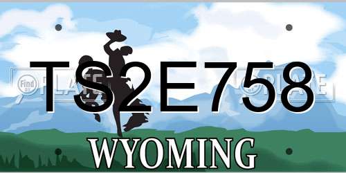 TS2E758 Wyoming License Plate