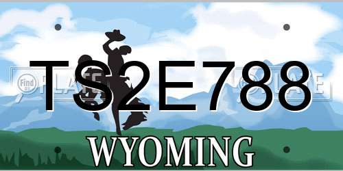 TS2E788 Wyoming License Plate
