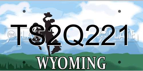 TS2Q221 Wyoming License Plate