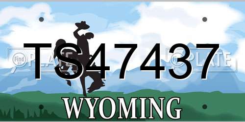 TS47437 Wyoming License Plate