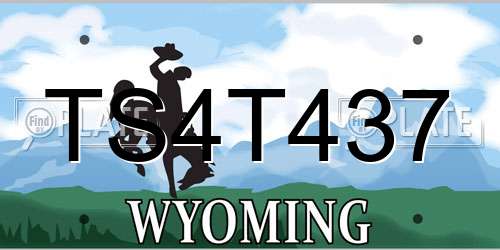 TS4T437 Wyoming License Plate
