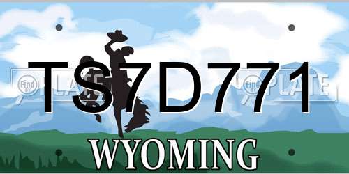 TS7D771 Wyoming License Plate