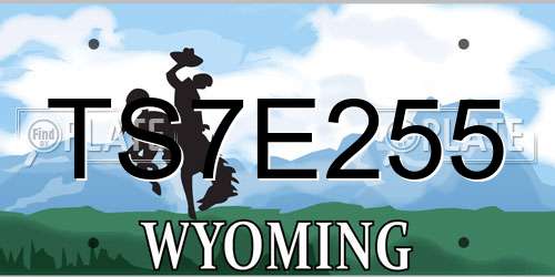 TS7E255 Wyoming License Plate