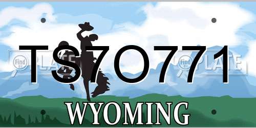 TS7O771 Wyoming License Plate