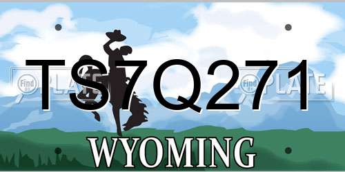 TS7Q271 Wyoming License Plate