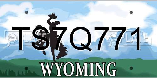TS7Q771 Wyoming License Plate