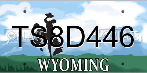 TS8D446 Wyoming License Plate