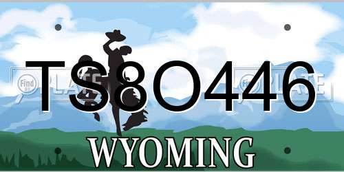 TS8O446 Wyoming License Plate