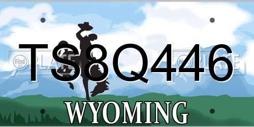 TS8Q446 Wyoming License Plate