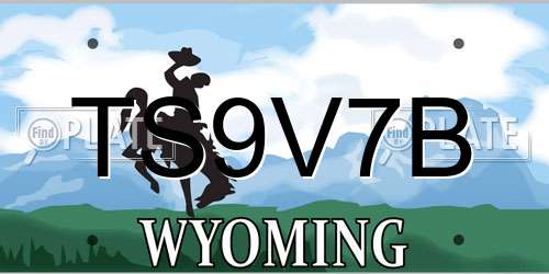 TS9V7B Wyoming License Plate