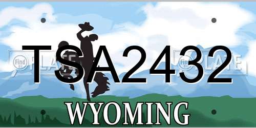 TSA2432 Wyoming License Plate