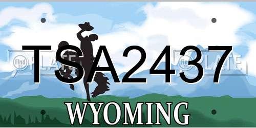 TSA2437 Wyoming License Plate