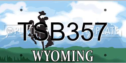 TSB357 Wyoming License Plate