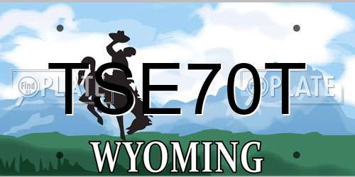 TSE70T Wyoming License Plate