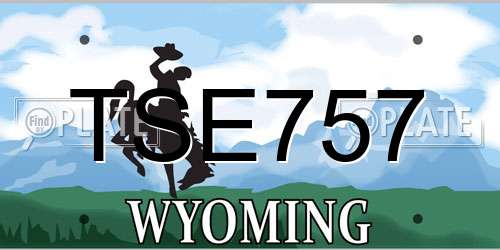 TSE757 Wyoming License Plate