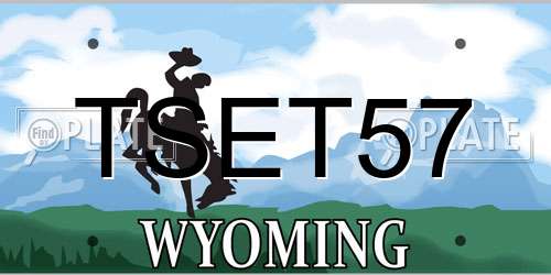 TSET57 Wyoming License Plate