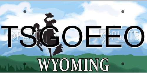 TSGOEEO Wyoming License Plate